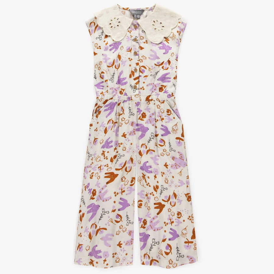 CREAM BIRDS PATTERN OVERALL IN VISCOSE, CHILD