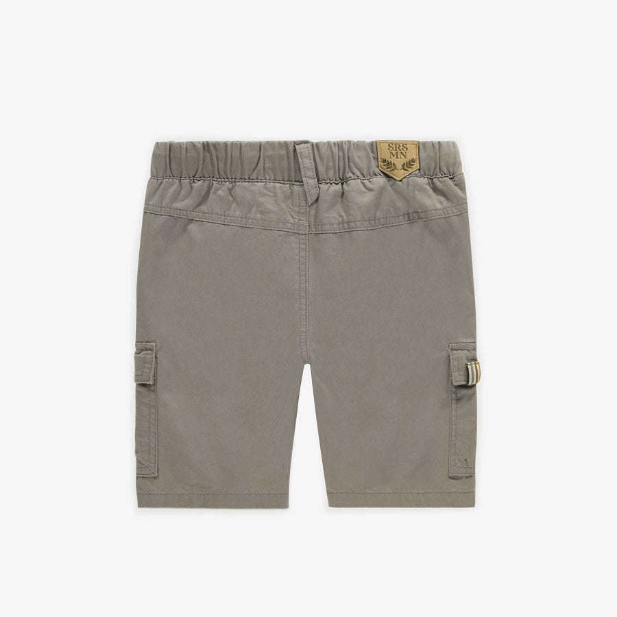 GREY SHORT IN TWILL WITH LARGE POCKETS, CHILD
