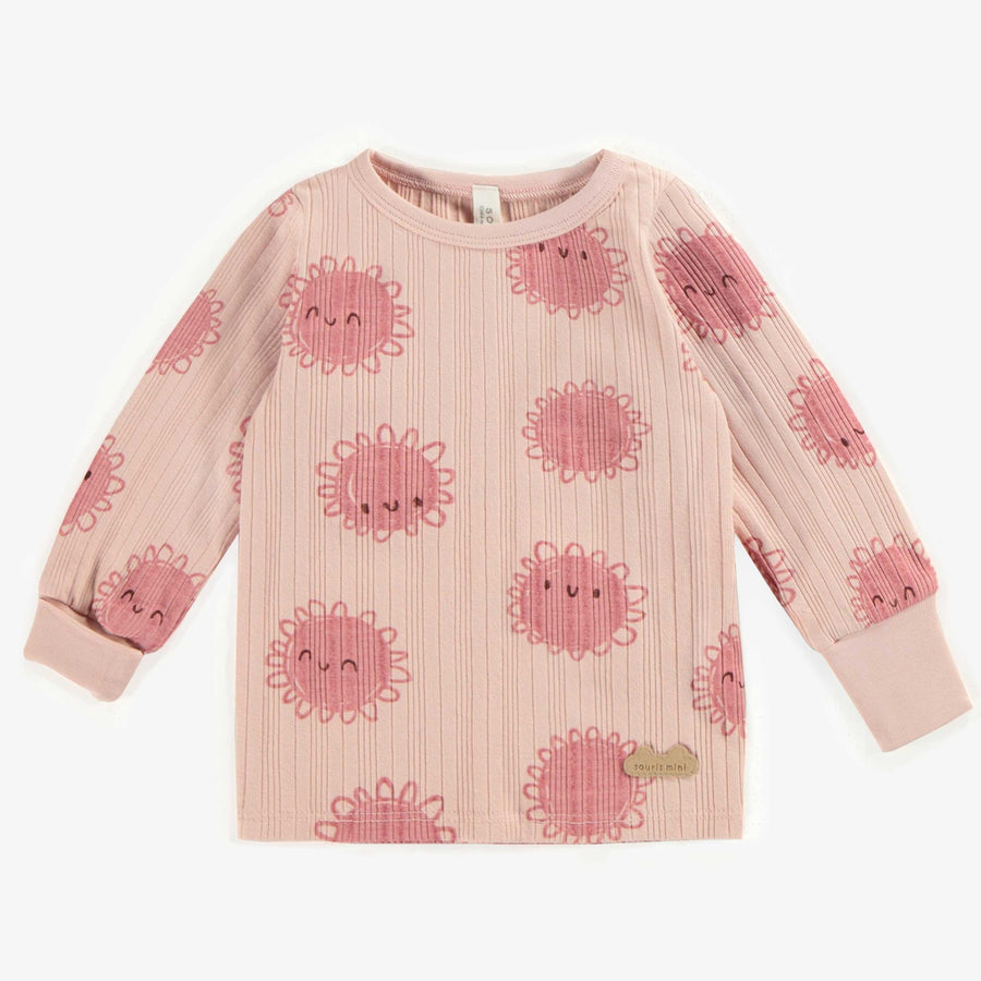 PINK PATTERNED TWO-PIECE PAJAMAS IN COTTON, NEWBORN