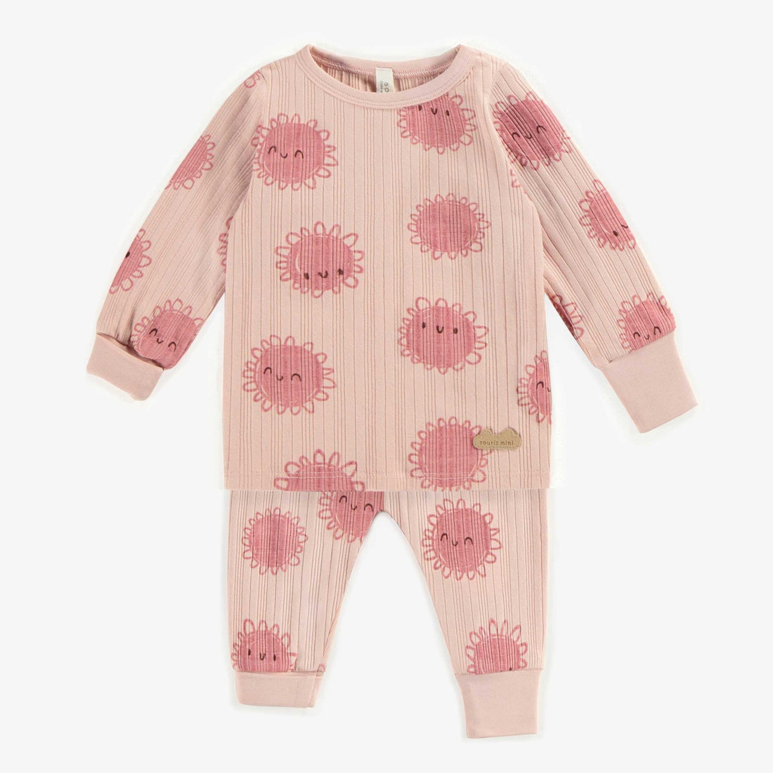 PINK PATTERNED TWO-PIECE PAJAMAS IN COTTON, NEWBORN