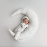 Velveteen Graphic Baby Footie in White