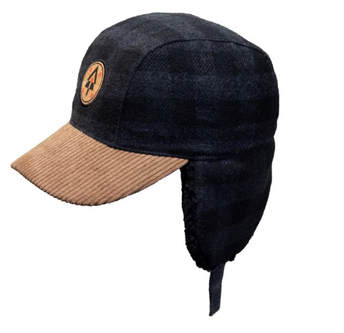 Winter Plaid Ball Hat - Black