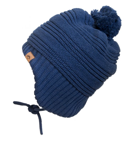 Knit Teddy Lined Winter Hat - Navy