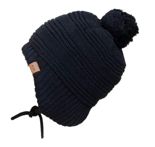 Knit Teddy Lined Winter Hat - Black