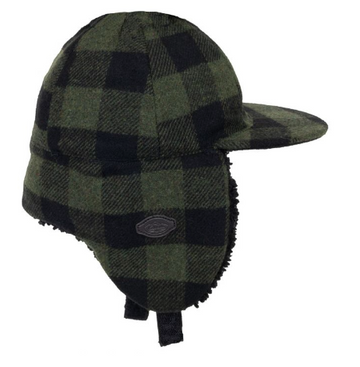 Plaid Wool Blend Hat - Green