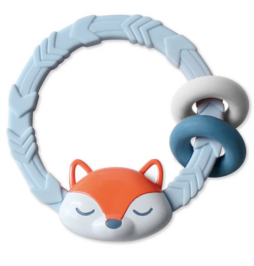 Ritzy Rattle Silicone Teether Rattle | Fox Blue