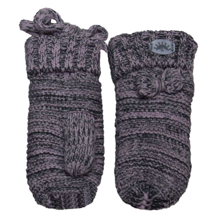 Knitted Mitts Pink/Grey Mix