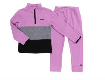 Two-Piece Microfleece Base Layer - Purple Colourblock