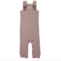 Organic Footless Ribbed Overall in Thistle
