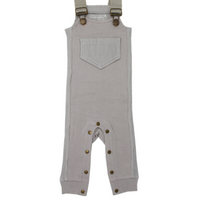 Organic Footless Ribbed Overall Light Gray