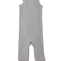 Organic Footless Ribbed Overall Light Gray