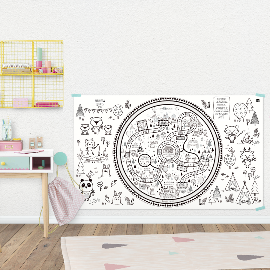 Le sentier des animaux- Giant coloring poster + Game Board (French version only)