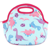 Small Machine Washable Lunch Bag - Pink Dinos