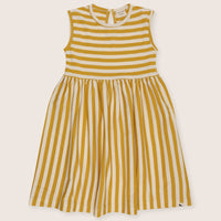 Wide Stripe Mustard Dress
