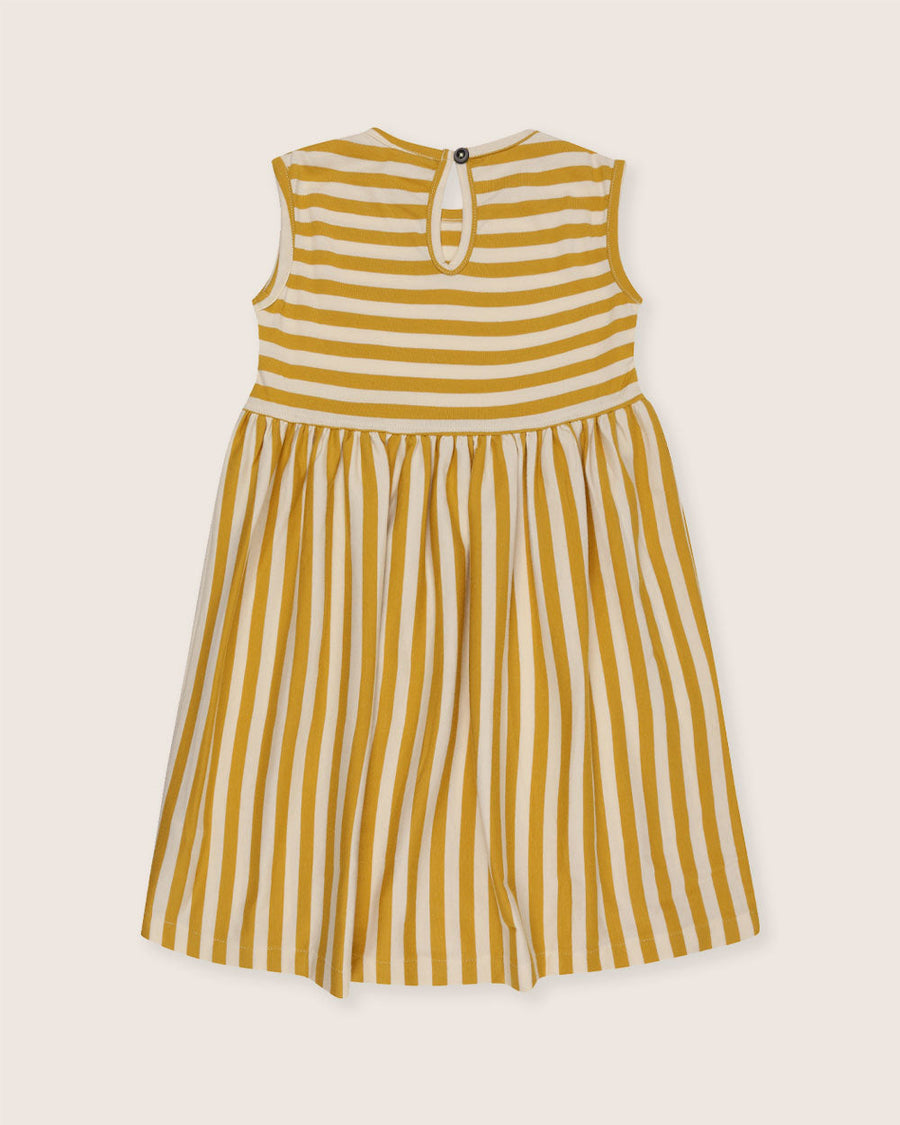 Wide Stripe Mustard Dress