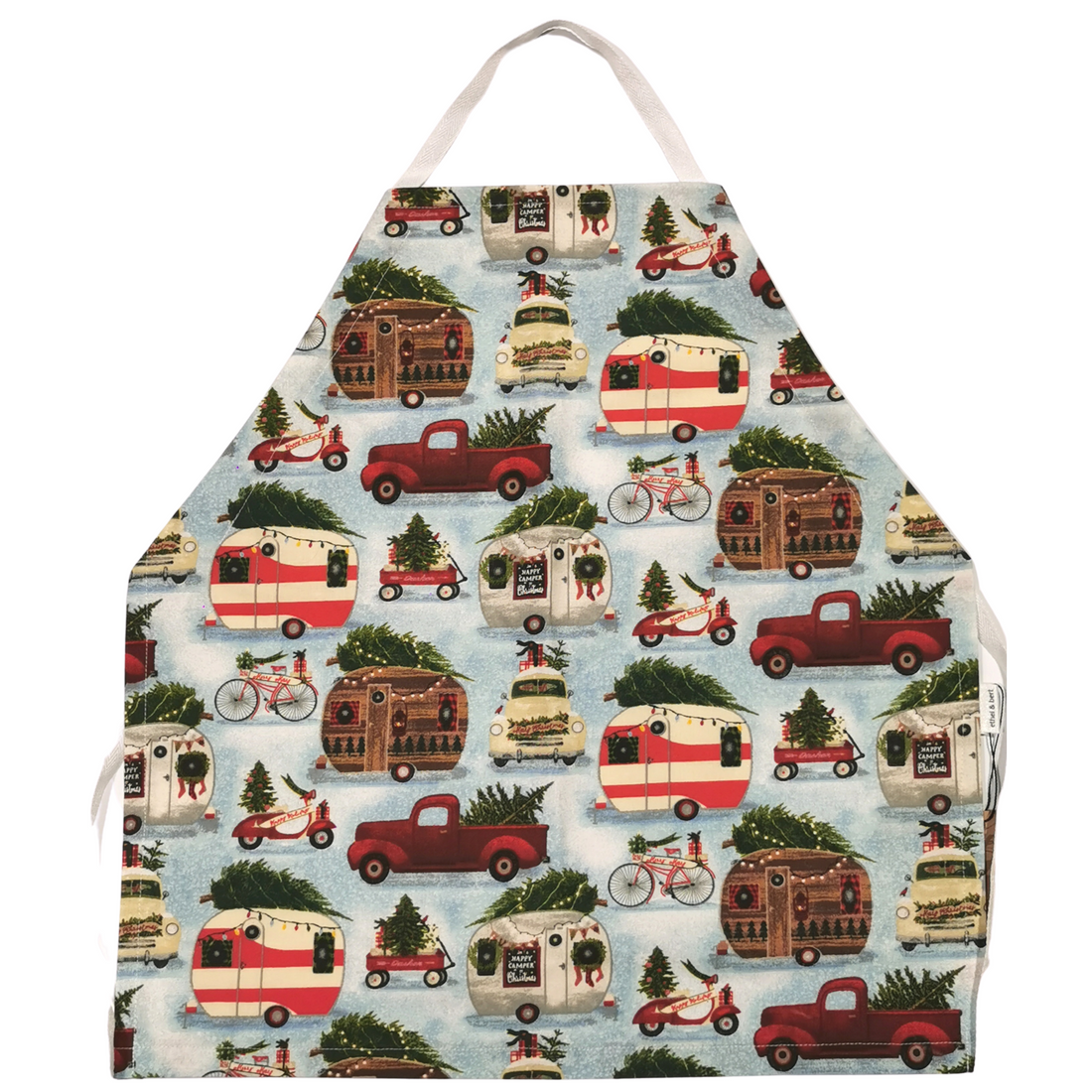 Vintage Christmas Campers Apron