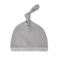 Velveteen Top-Knot Hat in Light Grey