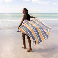 Sand Cloud Beach Towel - Venus Stripe With Zip Pocket