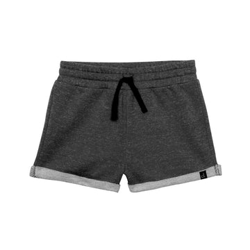 FRENCH TERRY SHORT IN CHARCOAL MIX, GIRL