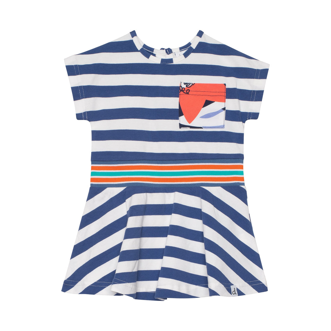 ORGANIC COTTON STRIPED DRESS WITH POCKET, BABY GIRL & GIRL