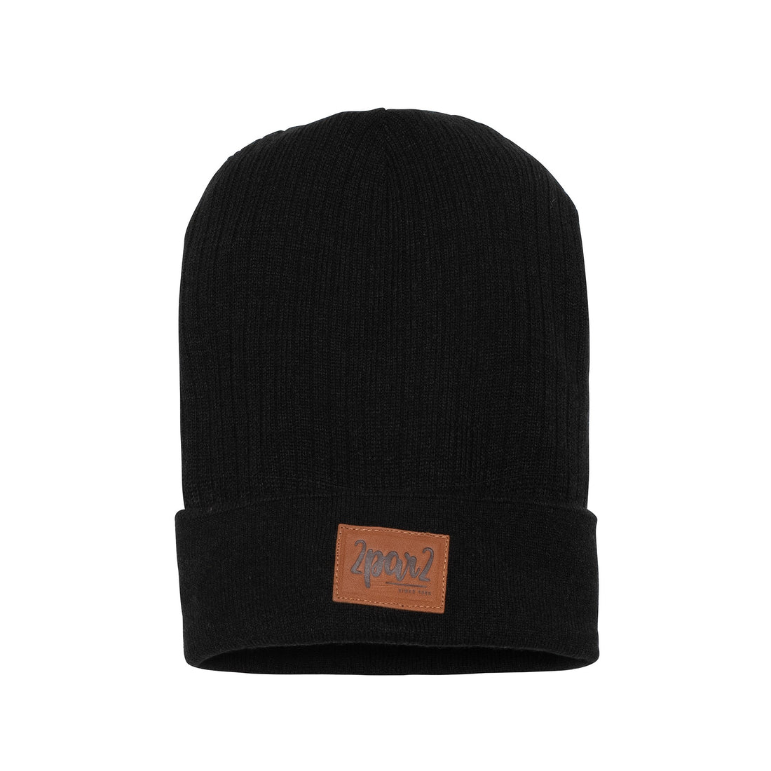 CUFFED RIBBED KNIT HAT IN BLACK