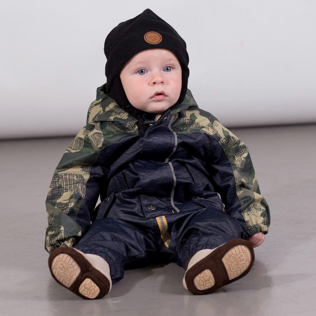 BABY BLACK SPRING SUIT WITH HAT, BABY BOY