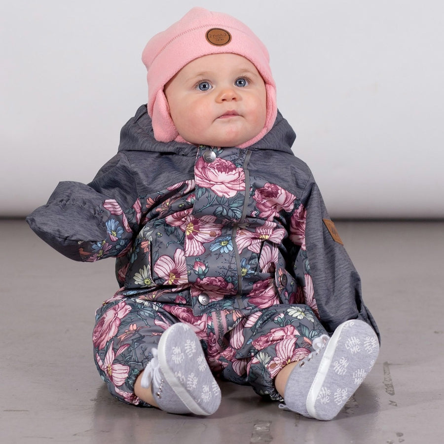BABY FLORAL PRINT SPRING SUIT WITH HAT, BABY GIRL
