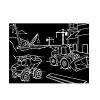 CHALKBOARD DINO/CONSTRUCTION TRAVEL MAT SET
