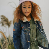 STRETCHY DENIM JACKET WITH EMBROIDERY GIRL, CHILD