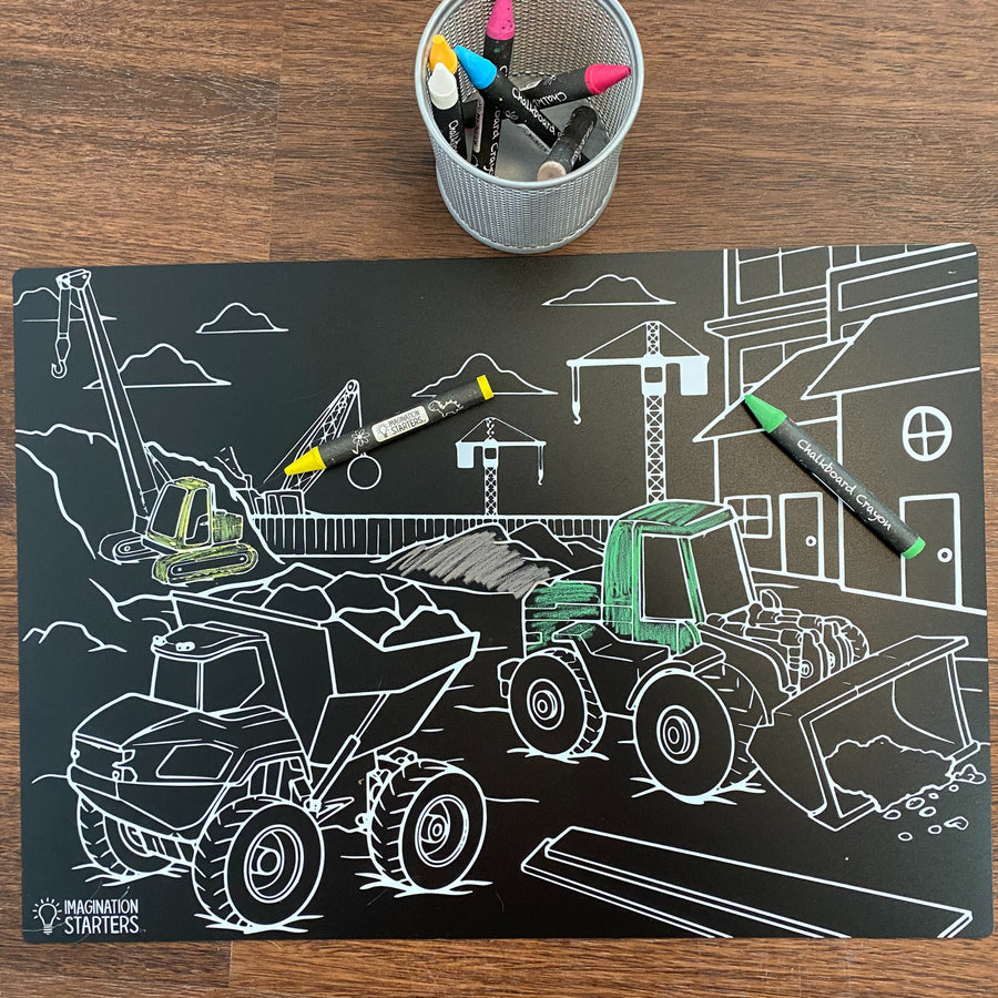 CONSTRUCTION 12” X 17” CHALKBOARD PLACEMAT