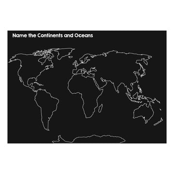 Chalkboard Continents & Oceans Placemat