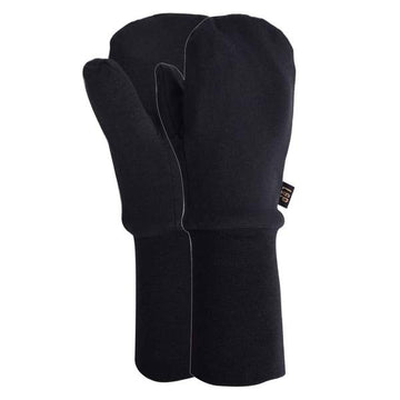 Cotton mitts lined in Polar (Black)