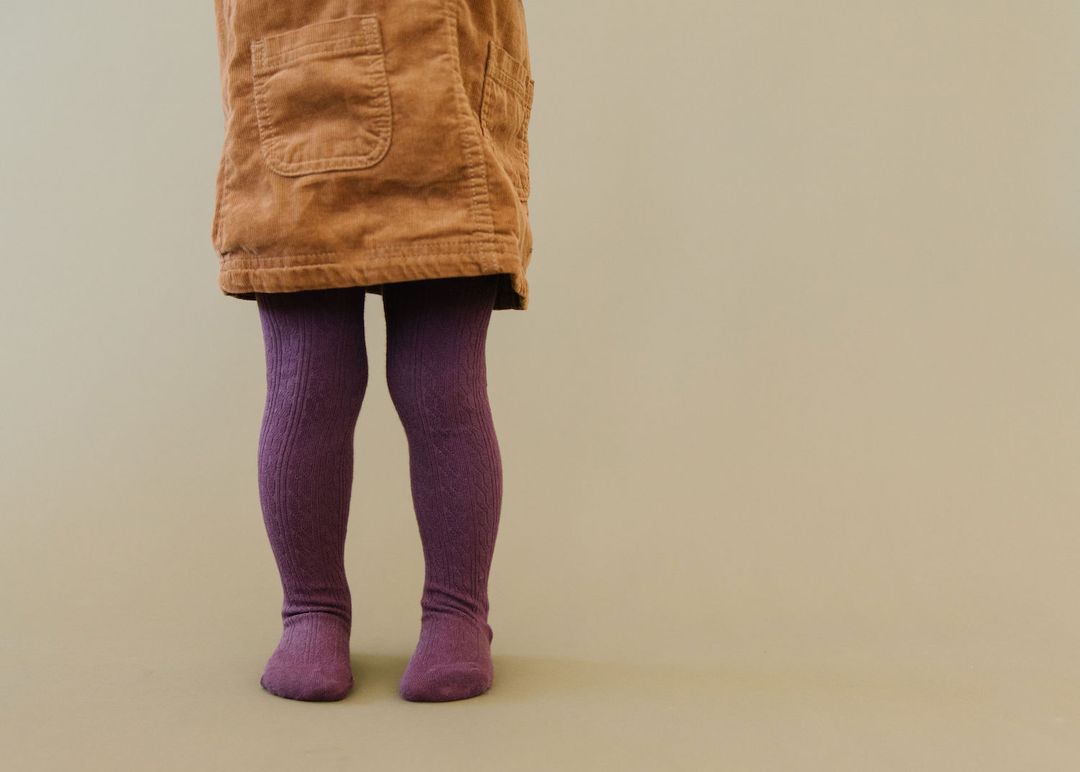DUSTY PLUM CABLE KNIT TIGHTS