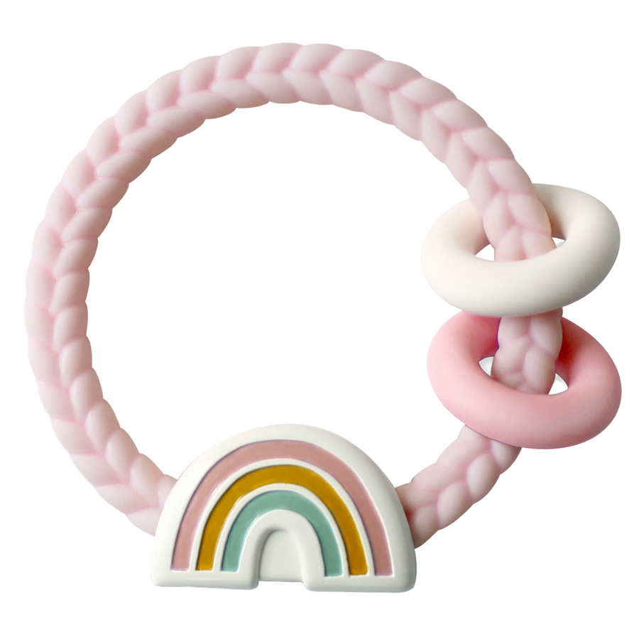 Ritzy Rattle Silicone Teether Rattle | Rainbow