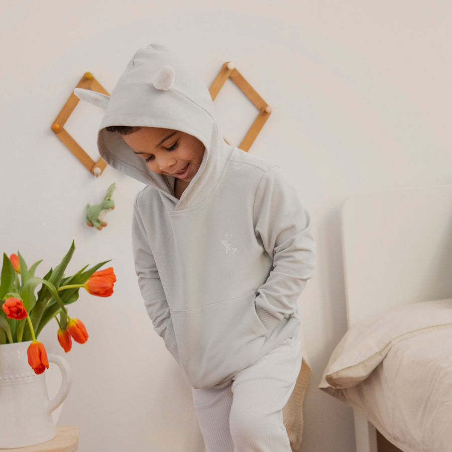Pale Blue Hooded Bunny Ears Sweatshirt
