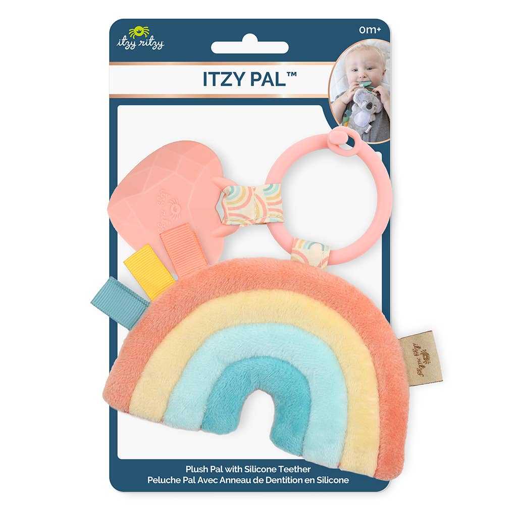 Itzy Pal™ Plush + Teether (Rainbow)