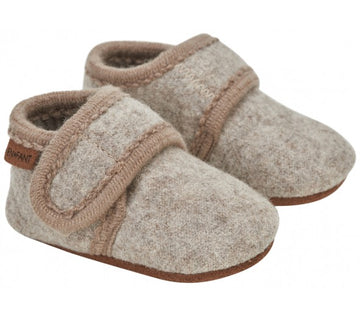 WOOL BABY SLIPPERS SAND