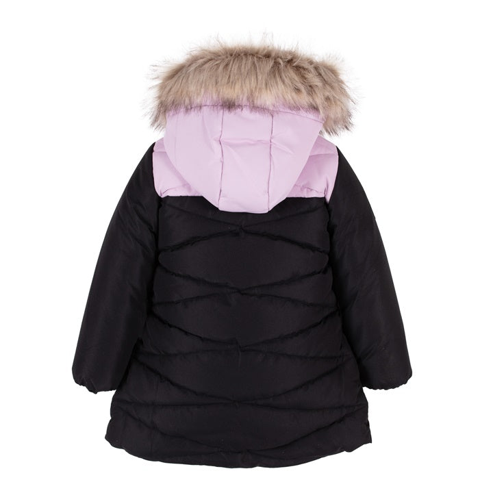 LONG QUILTED JACKET - BLACK
