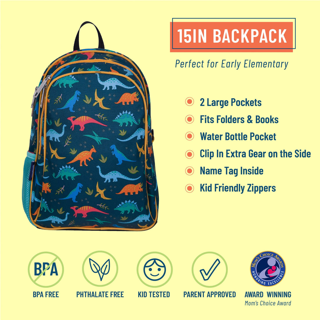 Jurassic Dinosaurs 15 Inch Backpack