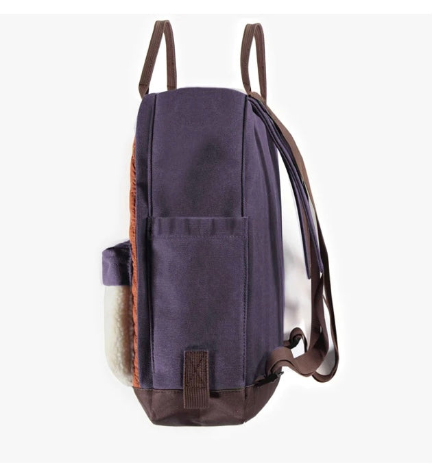 COLOR BLOCK BACKPACK WITH HANDLES, CHILD (RUST/PURPLE)