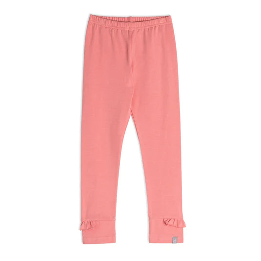 Leggings With Frill Pink Coral
