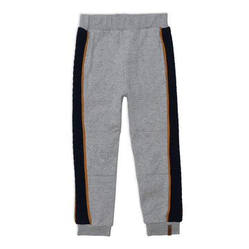 Fleece Sweatpants With Quilting Light Heather Grey And Navy