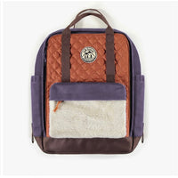 COLOR BLOCK BACKPACK WITH HANDLES, CHILD (RUST/PURPLE)
