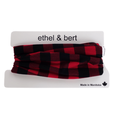 Infinity Scarf - Red and Black Buffalo Plaid