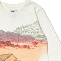 Long white knit t-shirt Desert trail