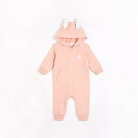 Baby Bunny Hooded Light Pink Playsuit