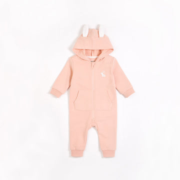 Baby Bunny Hooded Light Pink Playsuit