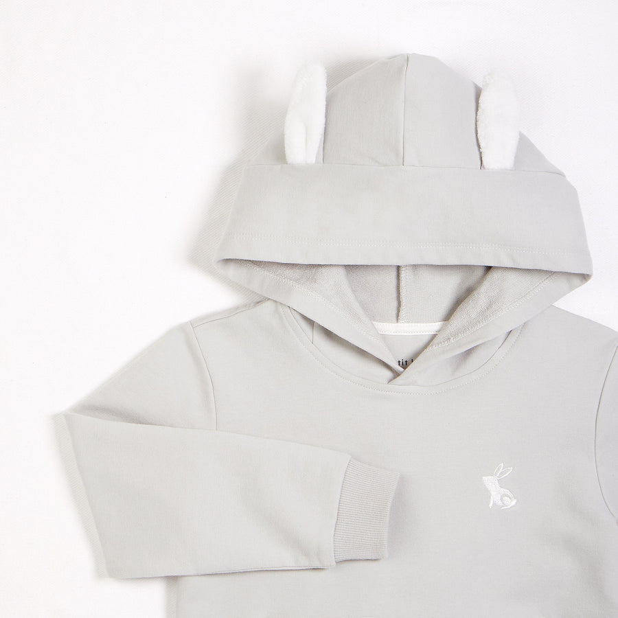 Pale Blue Hooded Bunny Ears Sweatshirt