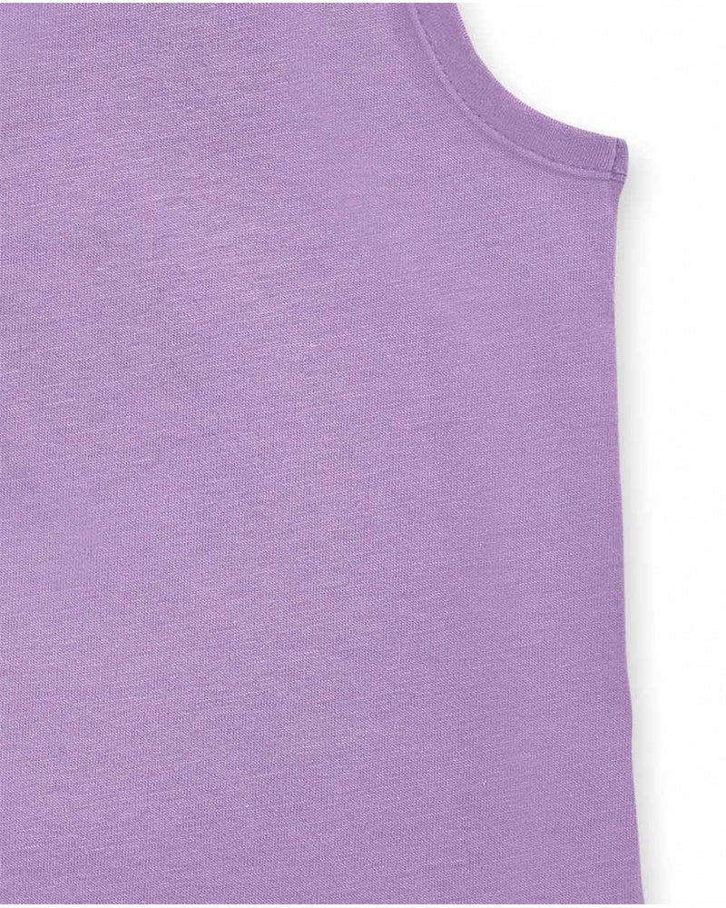 Purple knit tank top for girl Paradiso beach