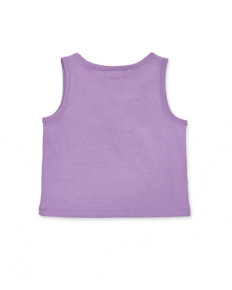 Purple knit tank top for girl Paradiso beach